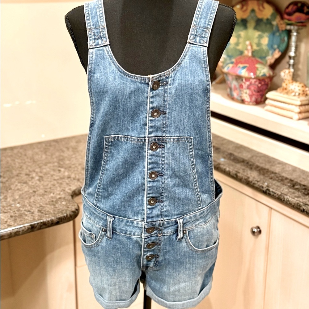 Denim Button-Up Overalls